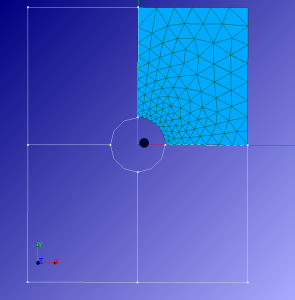 Quarter mesh of a plate with hole